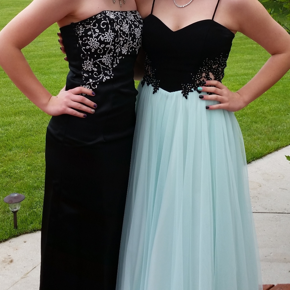 Black beaded formal dress
